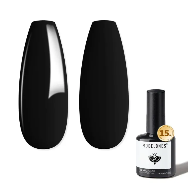 Modelones Black gellack 15ml täckande svart