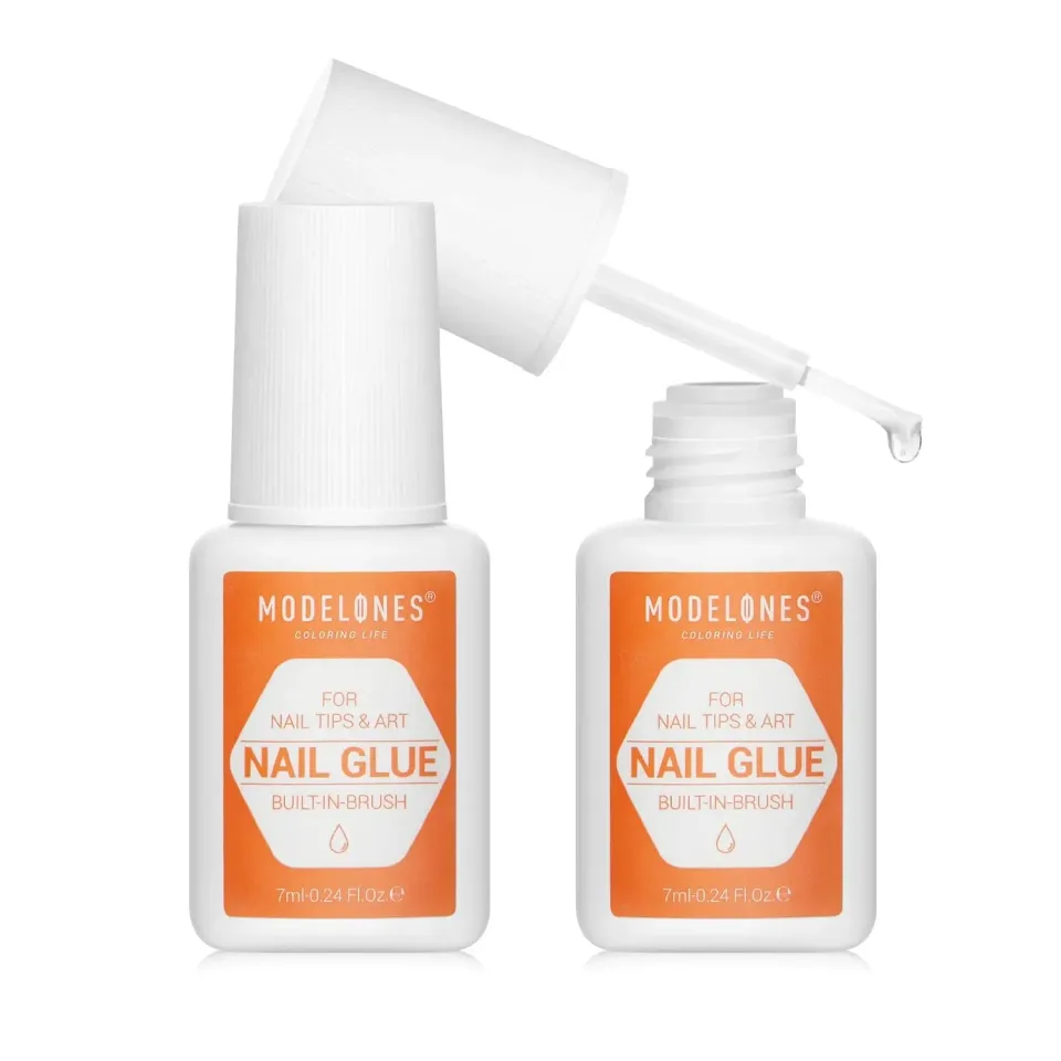 Modelones Built-in Brush Nail Glue Duo nagellim 2-pack pensel