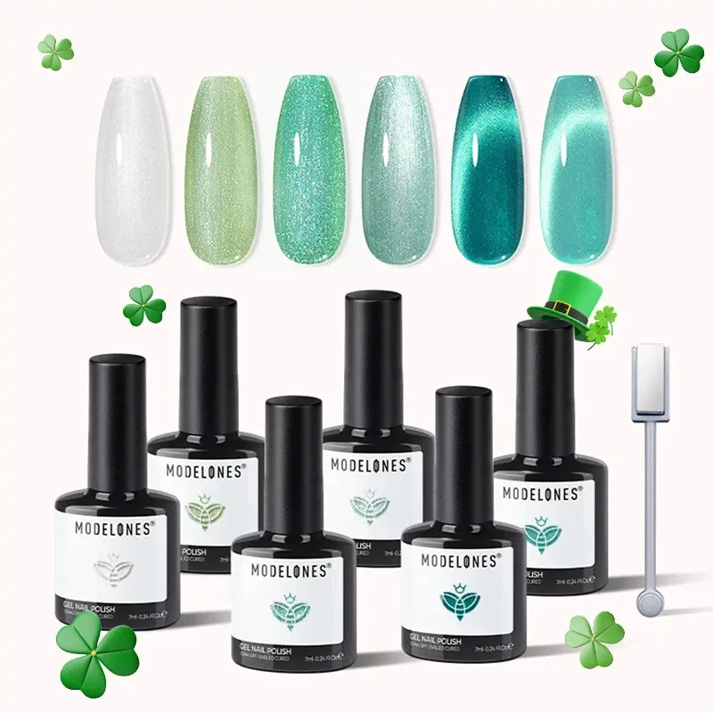 Modelones Sea Glass Greens gellack 6-pack cat eye