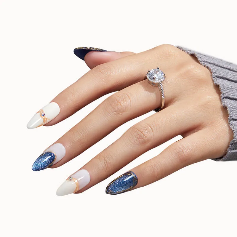 Modelones Inspire Gel Oceanic Glow gellack 15 ml blå cat eye