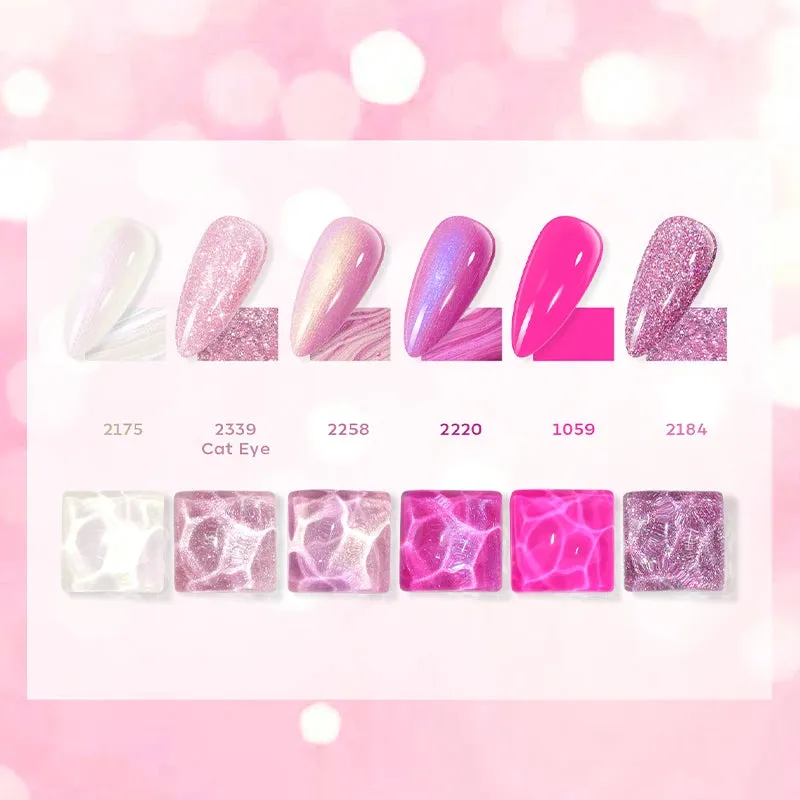 modelones Pink Dust gellack 6-pack glitter rosa