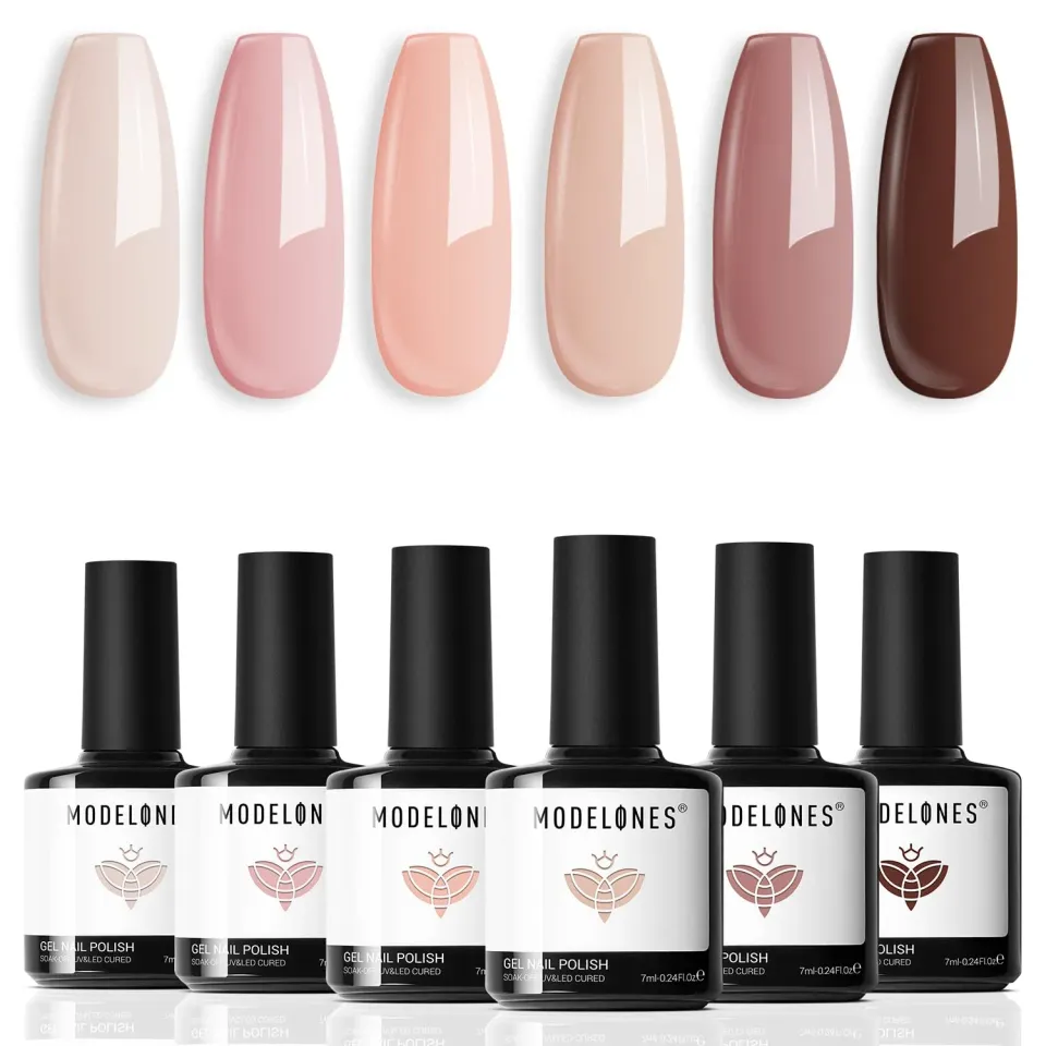 Modelones Nude gellack 6-pack milky pink brun