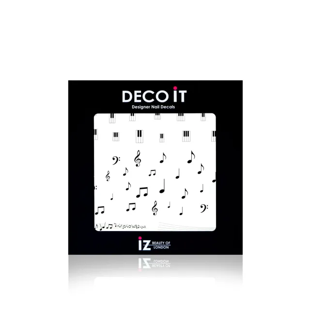 Iz Beauty Mini Musical Notes nageldekaler 40-pack svart