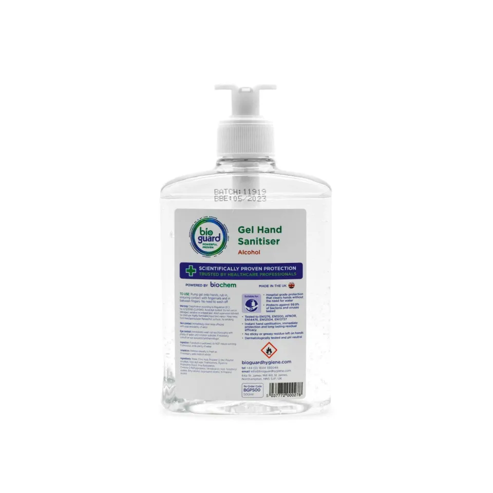 Bioguard Hand Sanitiser handgel 500 ml oparfymerad