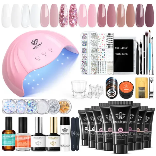 Modelones Rosy Pink polygel kit komplett rosa