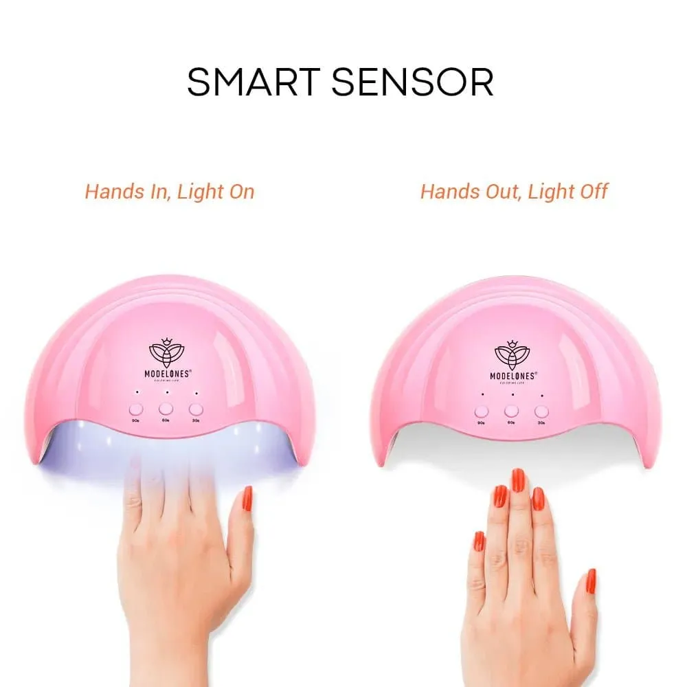 Modelones 48W UV/LED nagellampa gel 45s/60s timer