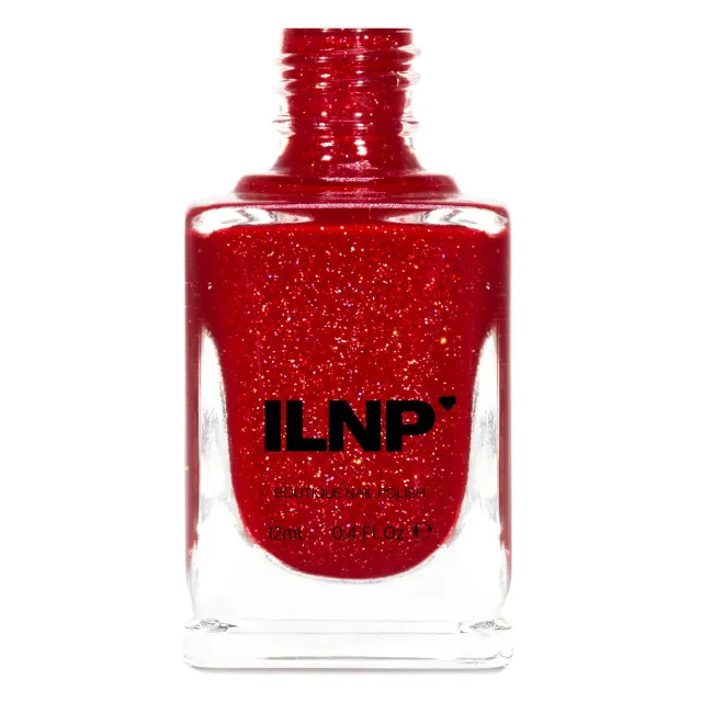 ILNP Joy nagellack röd holografisk jelly
