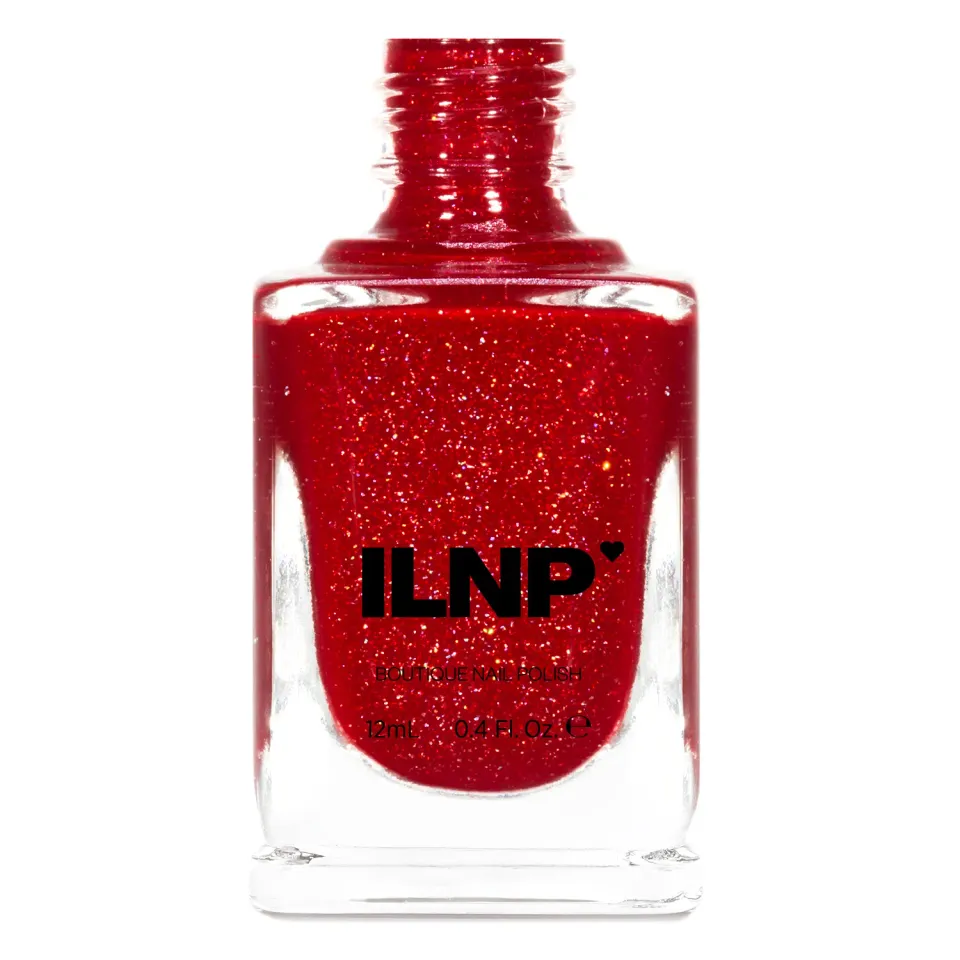 ILNP Joy nagellack röd holografisk jelly