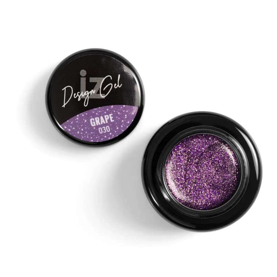 Iz Beauty Design Gel Grape DG030 nagelgel 5g lila glitter