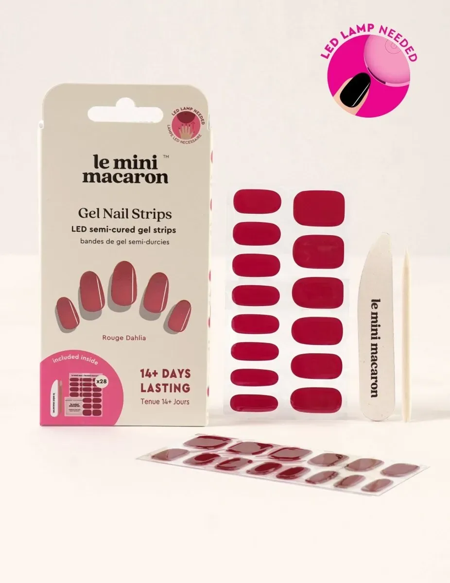 Le Mini Macaron Rouge Dahlia gel strips djupröd