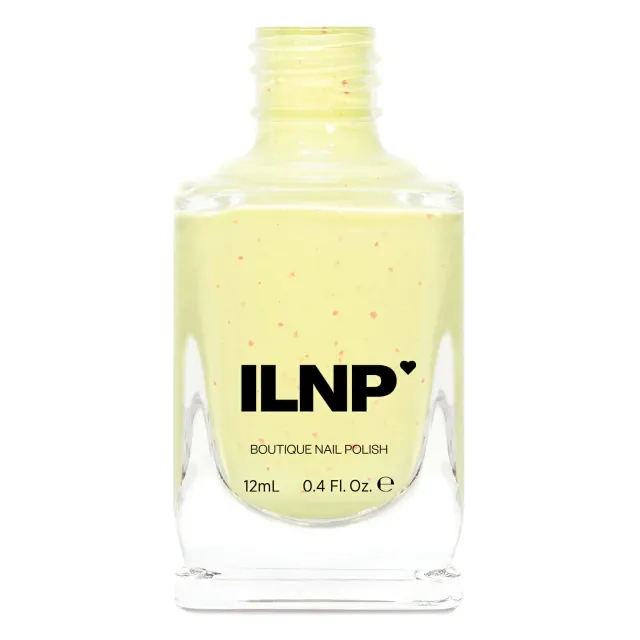 ILNP Lemon Cake nagellack pastellgult rosa flakes