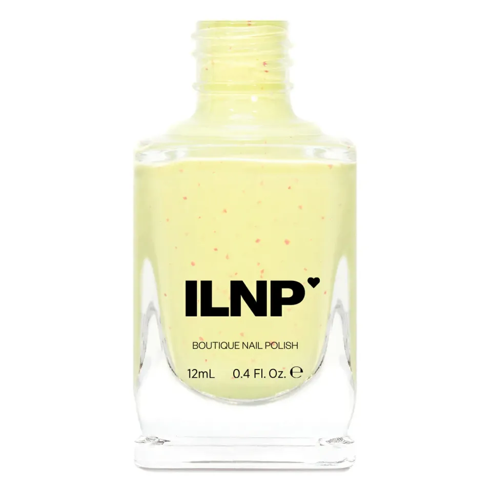 ILNP Lemon Cake nagellack pastellgult rosa flakes