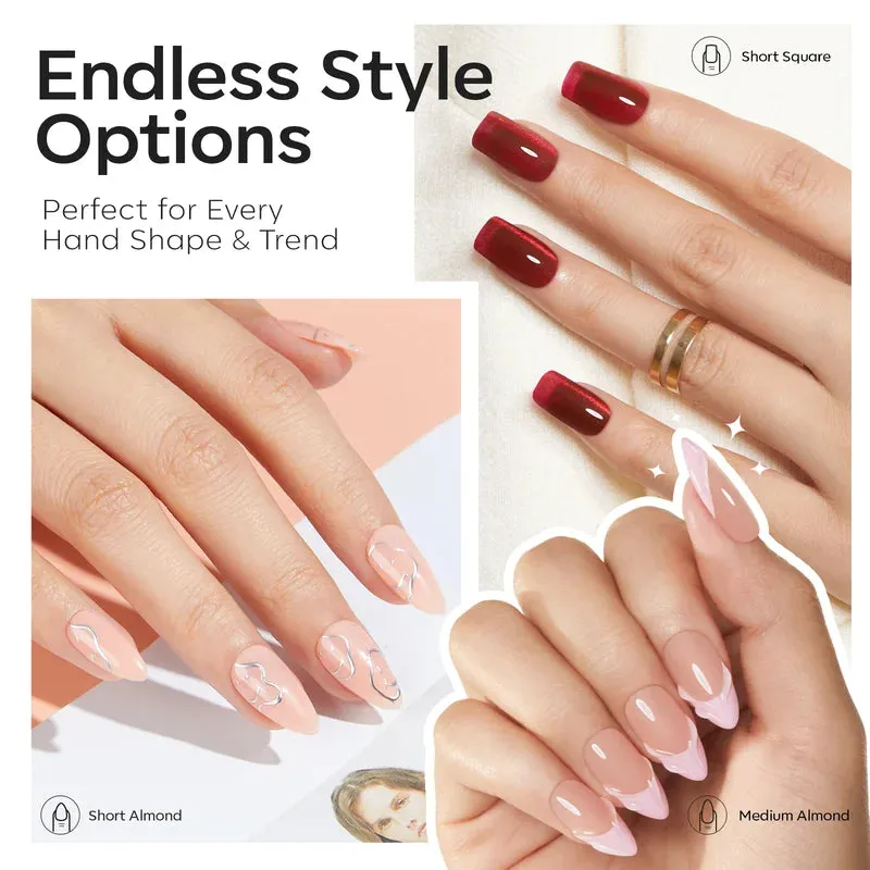 modelones Almond Square nageltippar 600-pack mix soft