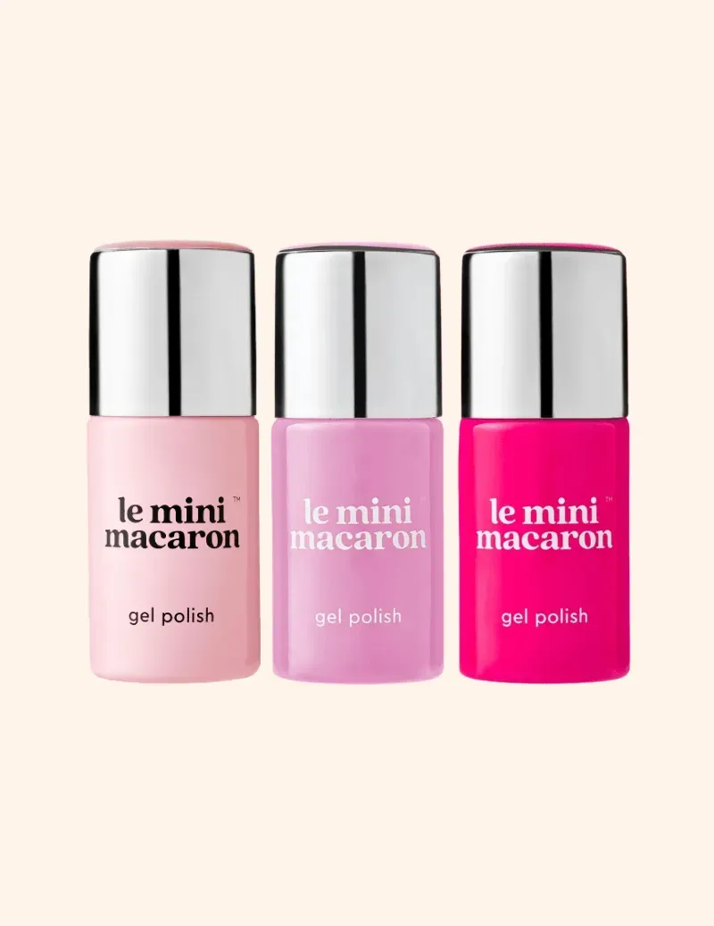 Le Mini Macaron Pink Essentials gellack 3-pack rosa