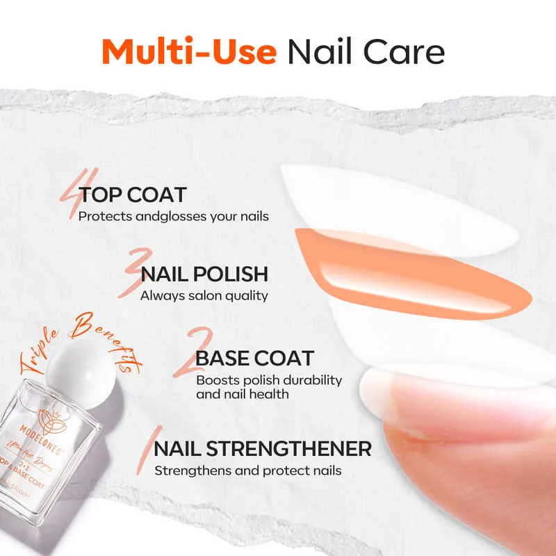 Modelones 3 in 1 Top & Base Coat nagellack snabbtorkande