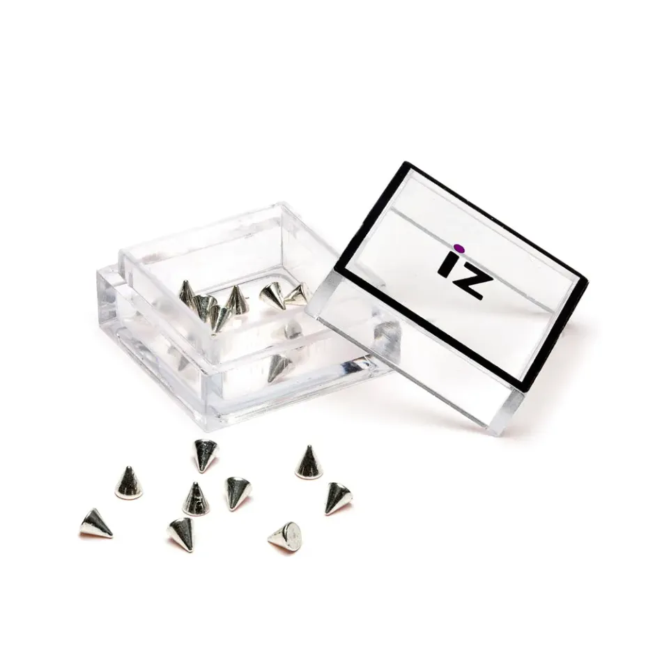 Iz Beauty Silver Spikes nagelstuddar silver 20-pack