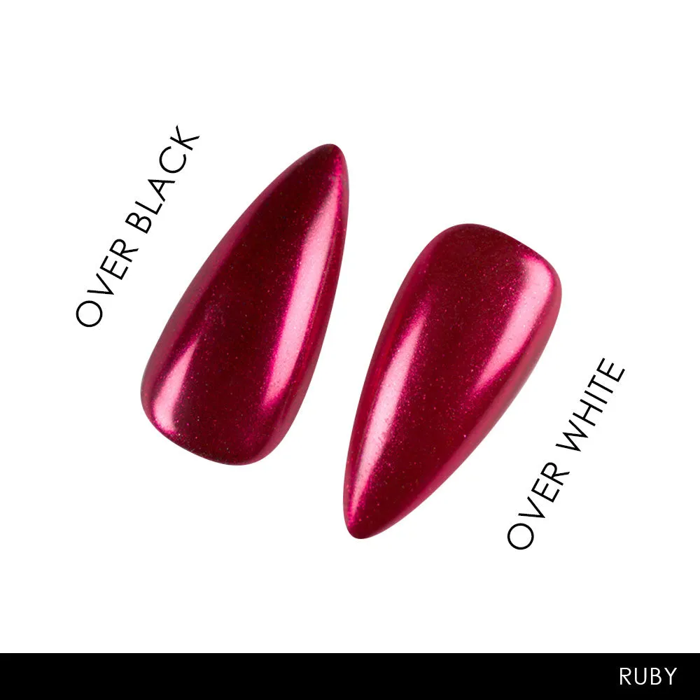 Iz Beauty Ruby Chrome pigment naglar 0,5g röd