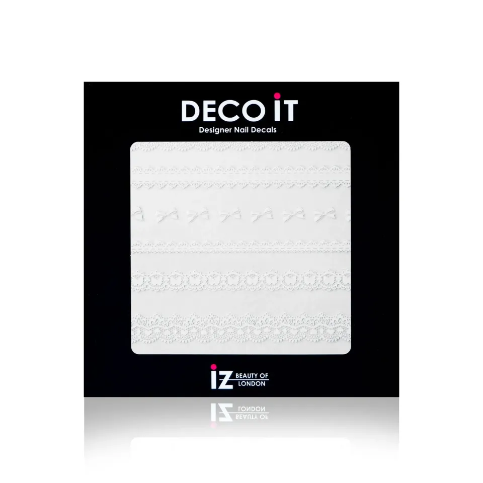 Iz Beauty Vintage White Lace nageldekaler vit spets