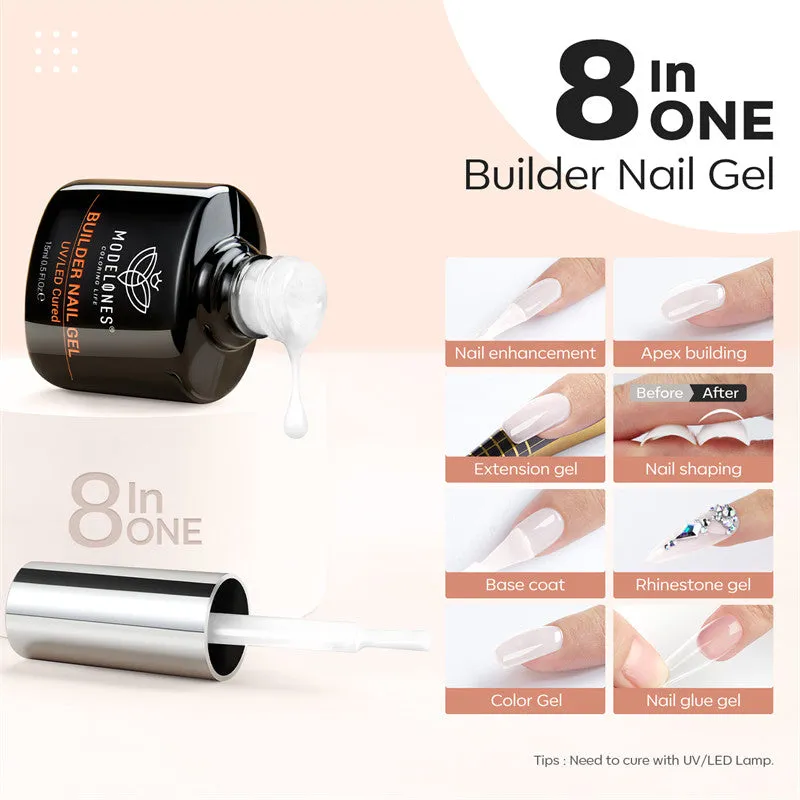Modelones Milky White builder gel 15ml mjölkvit