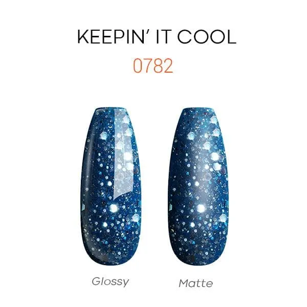 Modelones Inspire Gel 0782 gellack Keep It Cool 15 ml glitterblå
