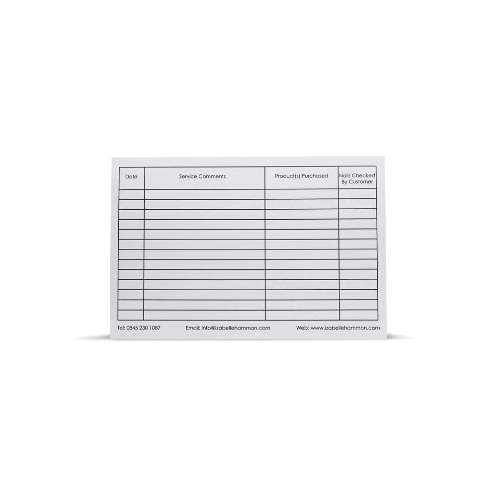Iz Beauty Record Cards kundkort 25-pack salong