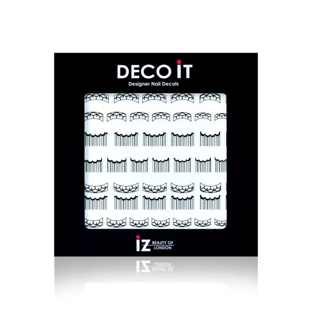 Iz Beauty Ornate French Manicure Black nageldekaler 40-pack svart