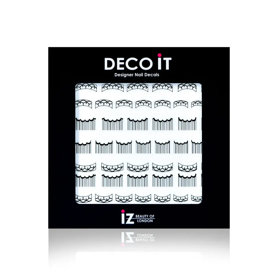 Iz Beauty Ornate French Manicure Black nageldekaler 40-pack svart