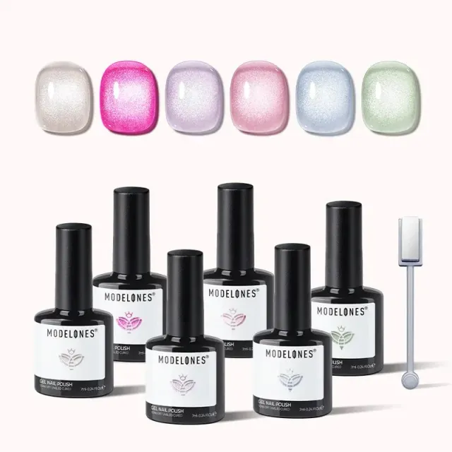 Modelones Fairy Magic gellack 6-pack rosa jelly cat eye