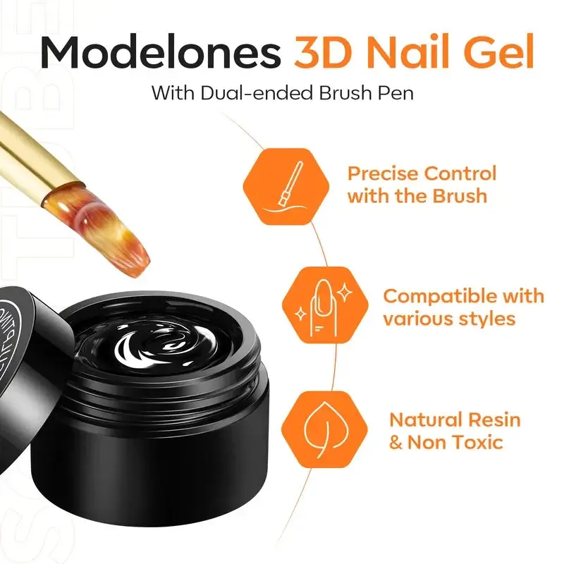 modelones Sculpting 3D nagelgel 9 g med pensel