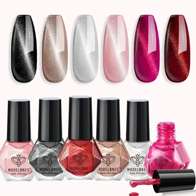 Modelones Rebellion nagellack 6-pack cat eye svart