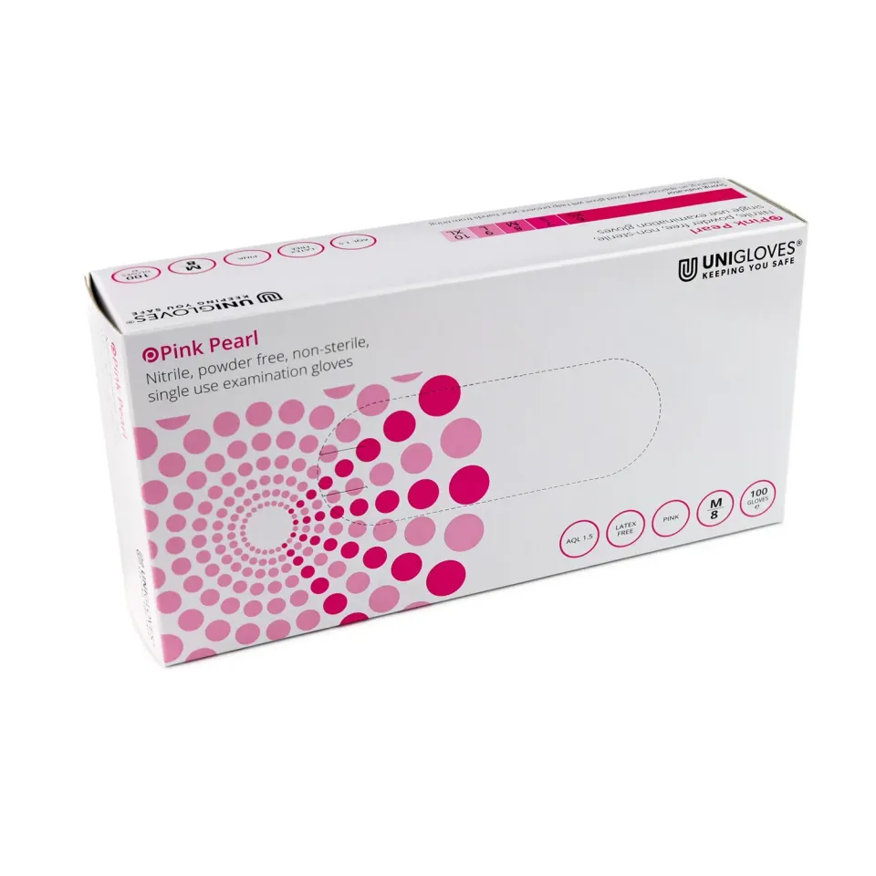 Iz Beauty nitrilhandskar rosa box 100 par latexfria