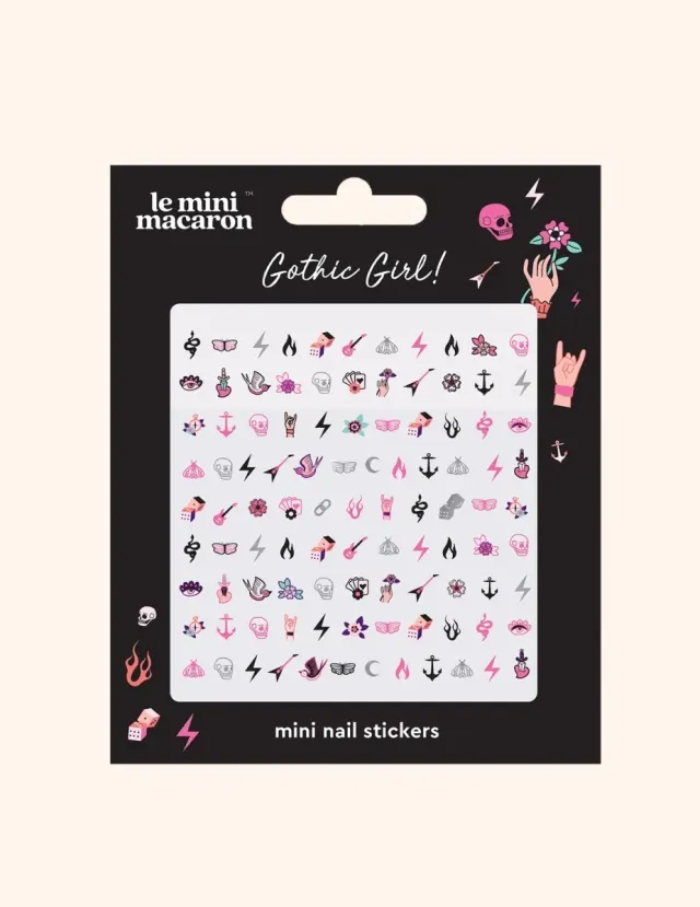 Le Mini Macaron Gothic Girl nagelstickers