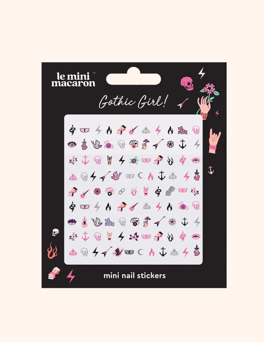 Le Mini Macaron Gothic Girl nagelstickers