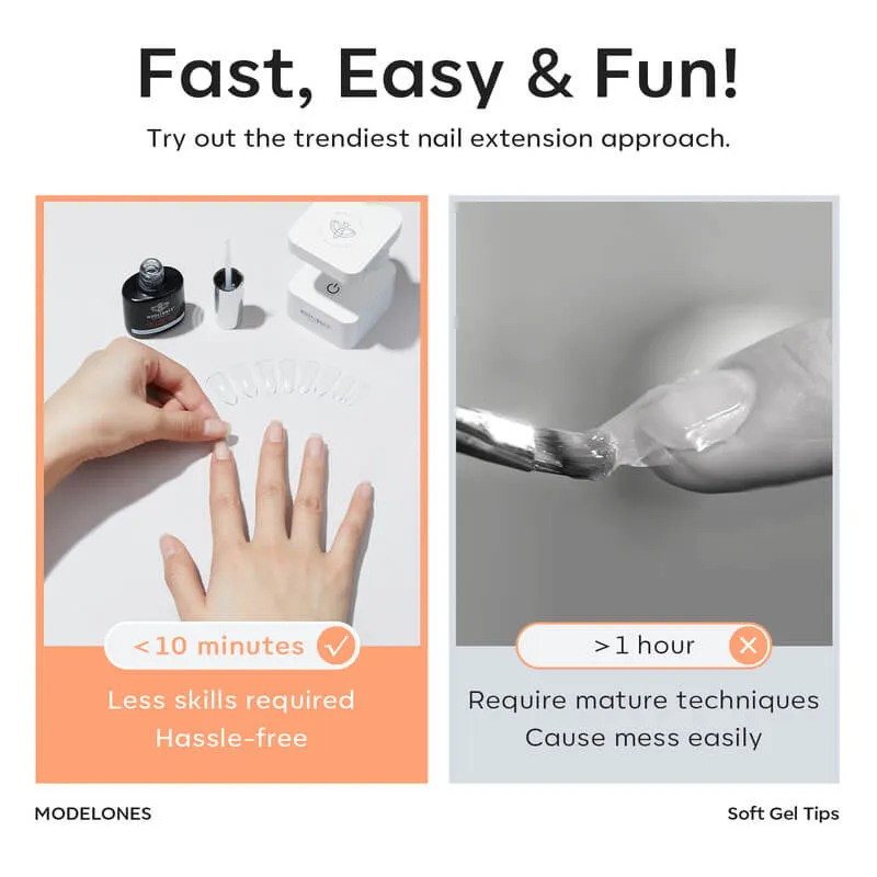 Modelones Full Cover nageltips almond medium semi-frosted
