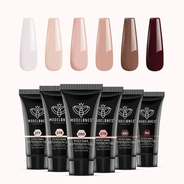 Modelones Skin Tones polygel set 6-pack nudebrun