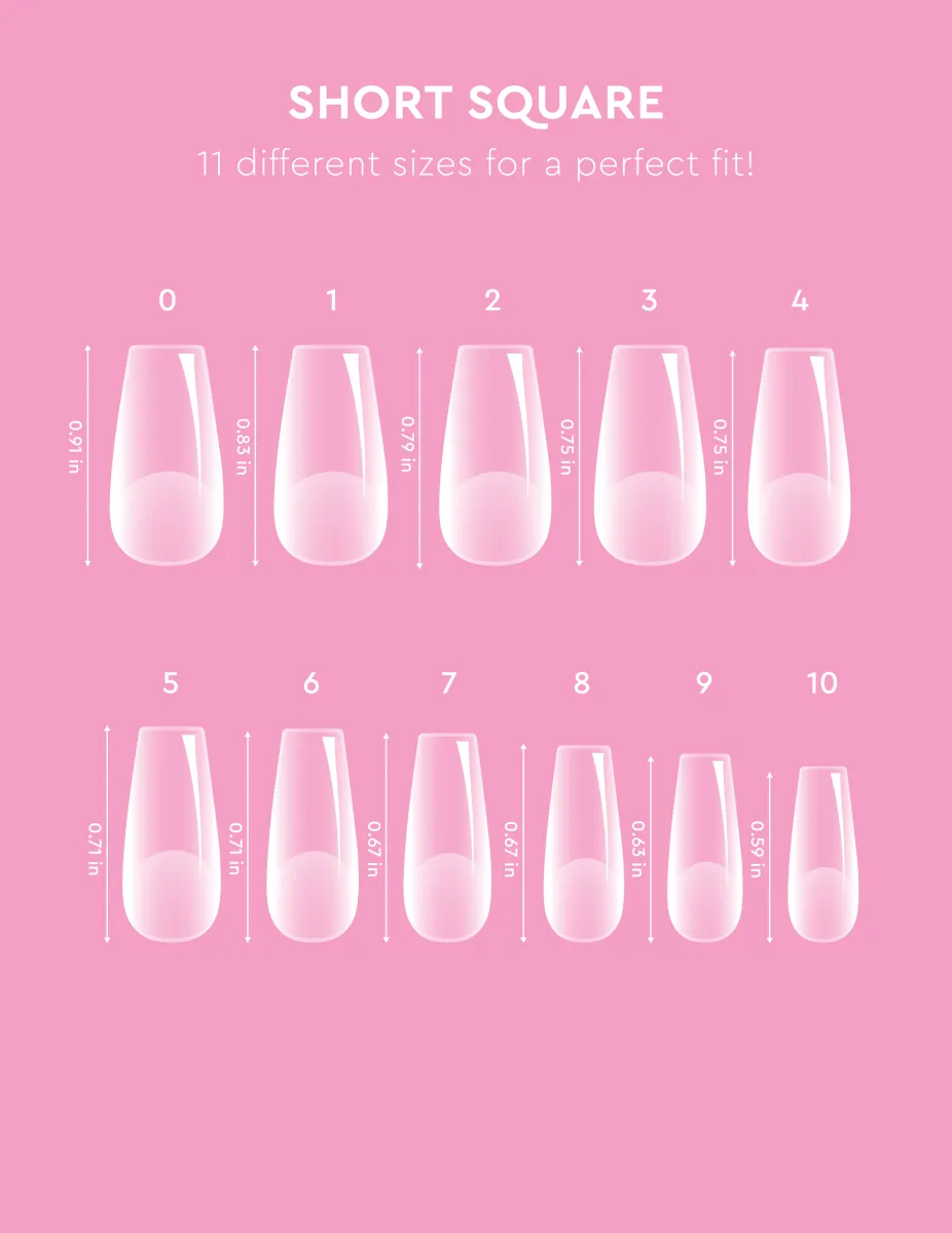 Le Mini Macaron Le Soft Gel Tips lösnaglar kort rund fyrkant