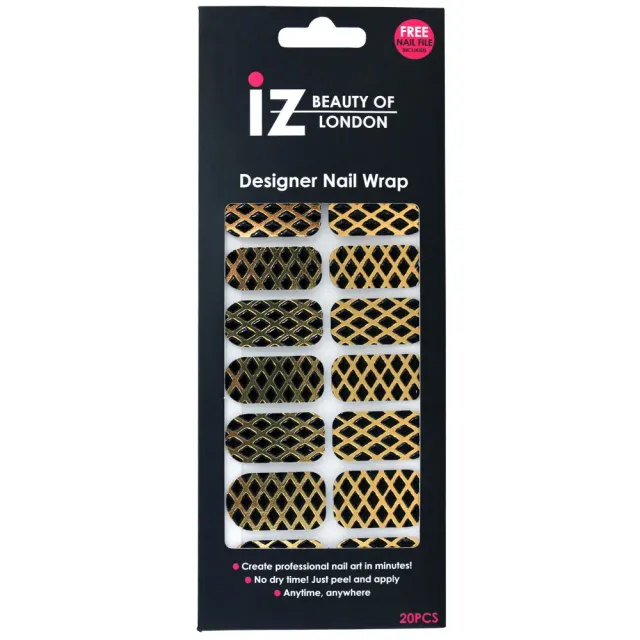 Iz Beauty Black Diamond Honeycomb wraps 3D svart