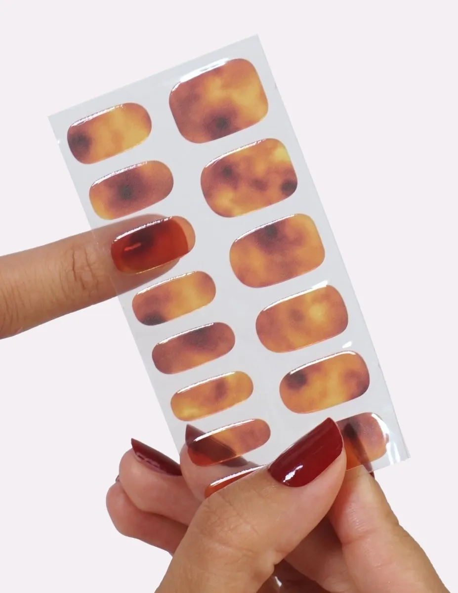 Le Mini Macaron Tortoise Shell gel strips marmorerad