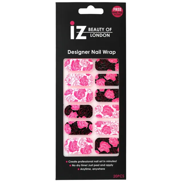 Iz Beauty Neon Roses nagelwraps neonrosa