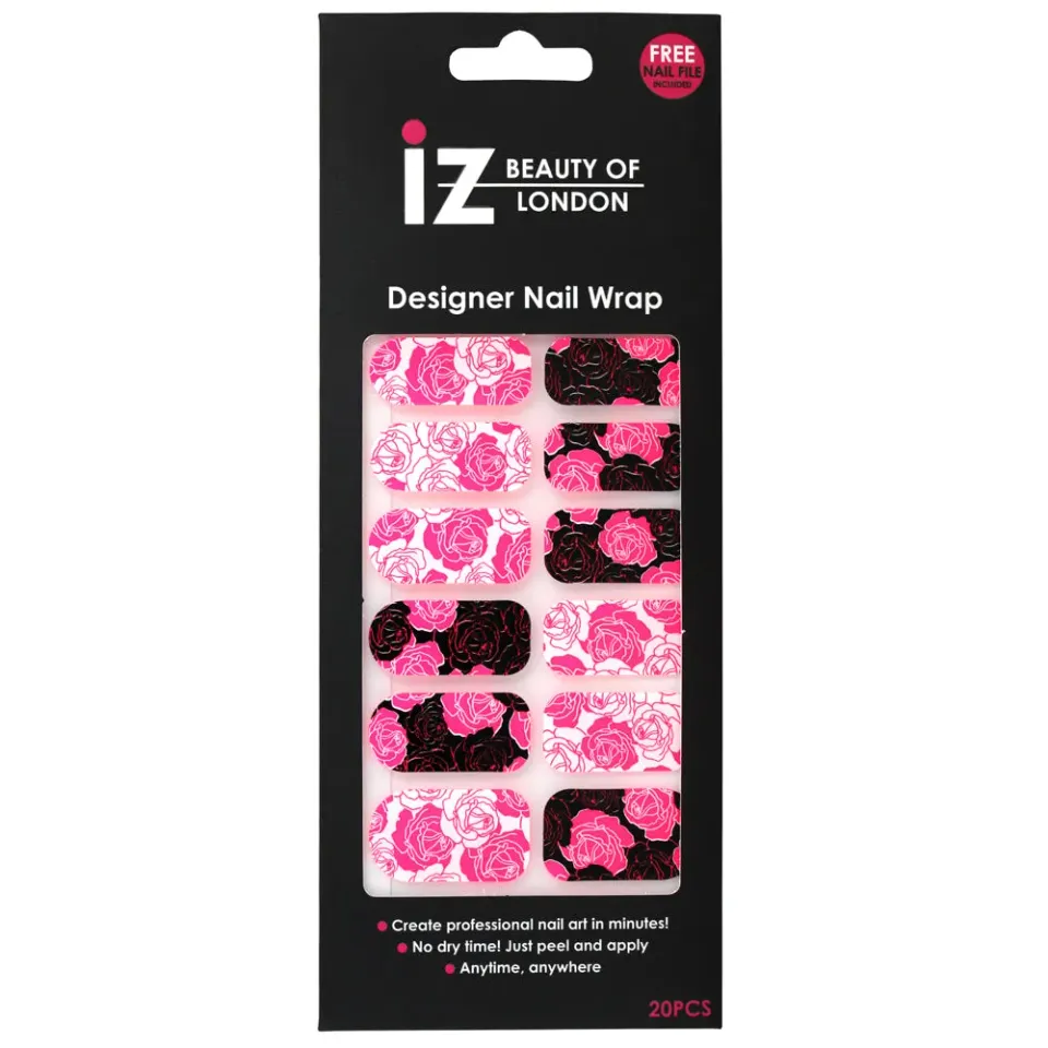 Iz Beauty Neon Roses nagelwraps neonrosa
