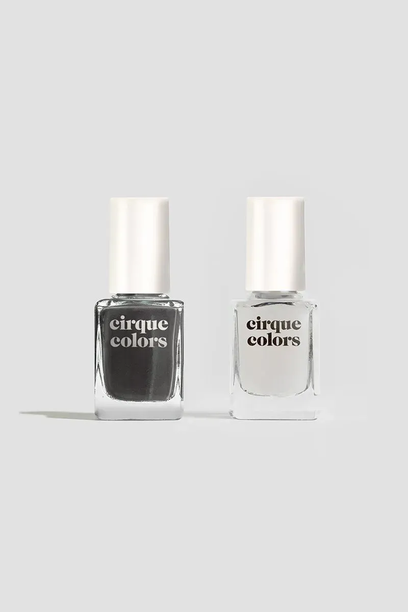 Cirque Colors Leather Set nagellacksduo svart jelly matt