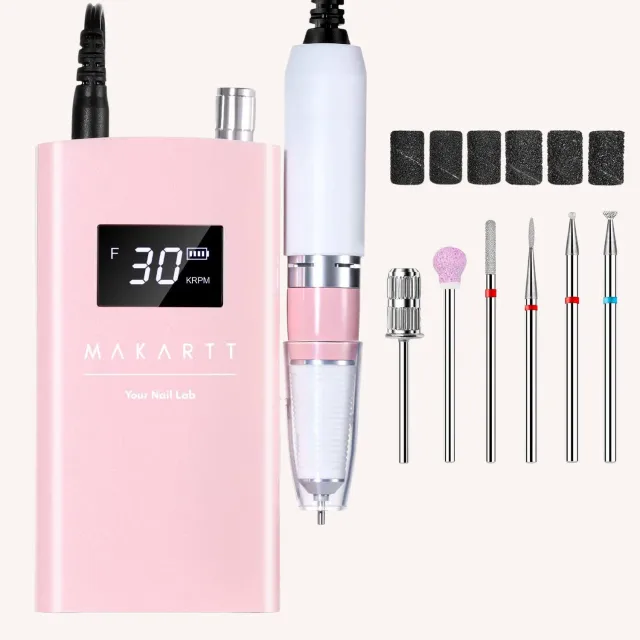 Makartt Perlarie Pink nagelfil elektrisk 30000RPM