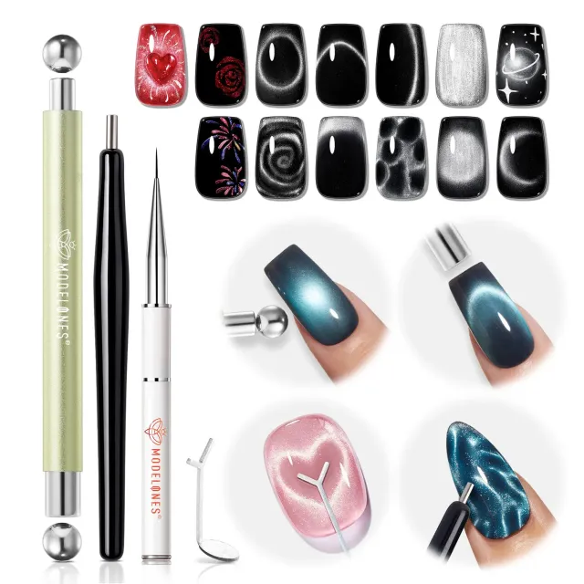 Modelones Cat Eye nagelkit magnet 6 delar cat eye