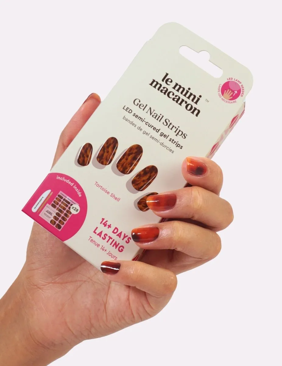 Le Mini Macaron Tortoise Shell gel strips marmorerad