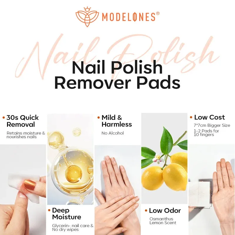 Modelones nagellacksremover pads acetonfria 50-pack