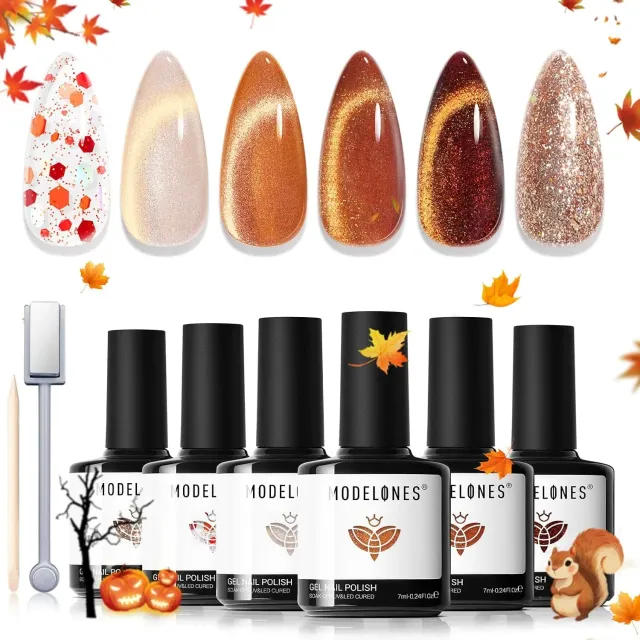 Modelones Maple Confetti gellack 6-pack glitter