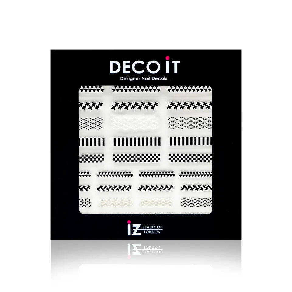 Iz Beauty Digital Monochrome nageldekaler svartvit