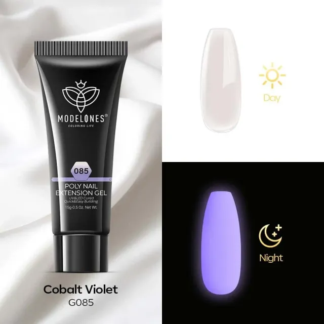 modelones luminous polygel cobalt violet 15g selvlysande