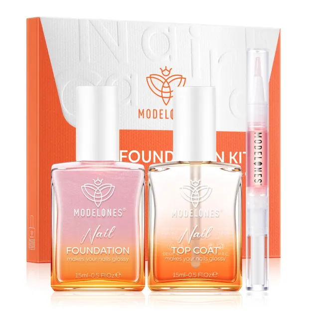 Modelones Nail Foundation Set Sparkle Pink 3-delar