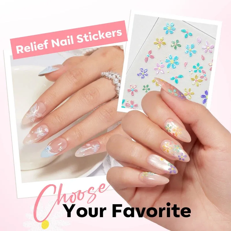modelones Flower Dance nagelstickers blommor 5-pack